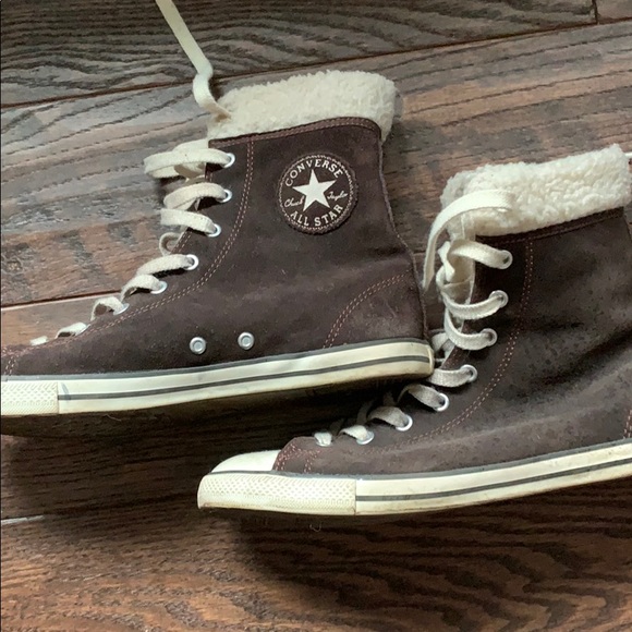 fur lined converse high tops